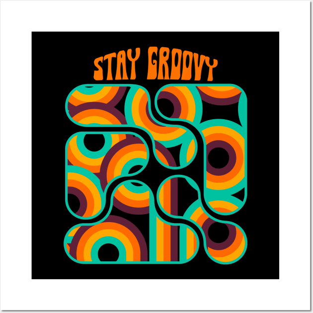 Stay groovy retro colour Wall Art by happygreen